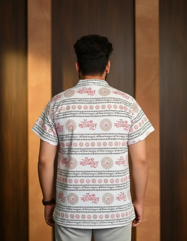 White_Pure_Cotton_Shri_Shivaya_Namastubhyam_Kurta_For_Men
