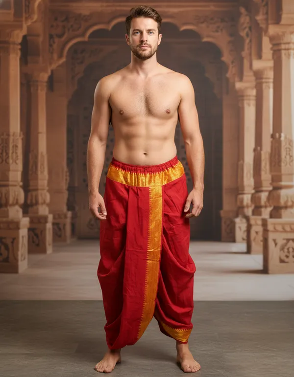 Pure_Cotton_Readymade_Elastic_Dhoti_for_Men_(_2_internal_Pocket)