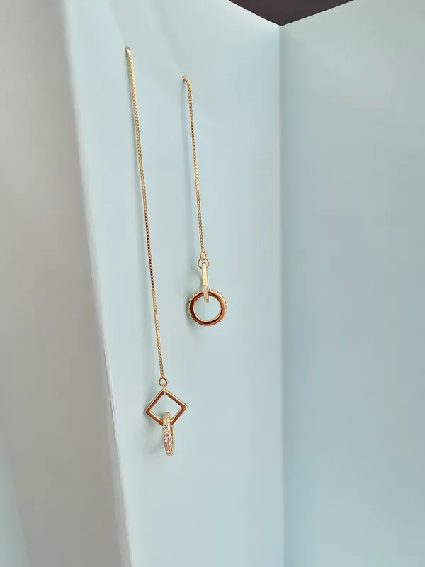 Gold_Tone_Geometric_Chain_Drop_Earrings