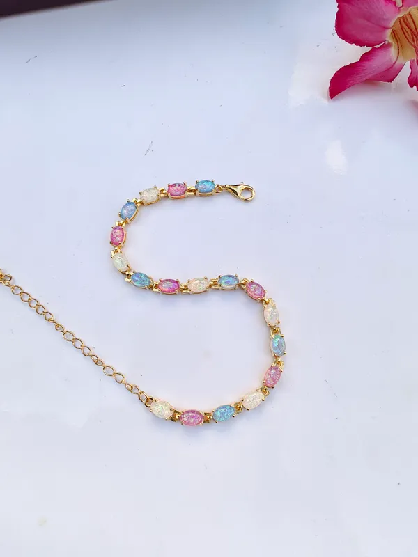 Multicolor_Gemstone_Bracelet_in_Gold_Tone_Setting
