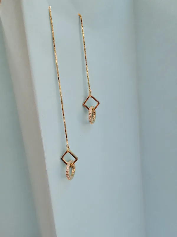 Gold_Tone_Geometric_Chain_Drop_Earrings