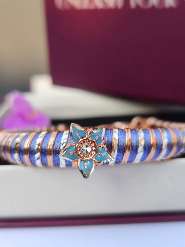 Blue_and_Gold_Enamel_Flower_Charm_Bracelet