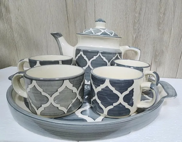 Grey_And_White_Hand_Painted_Kitchenware_Ceramic_Tea_Kettle_Set_Morning_Tea_Set_1_Kettle_600Ml_1_Tray_Tea_Cup_4_Piece_360Ml
