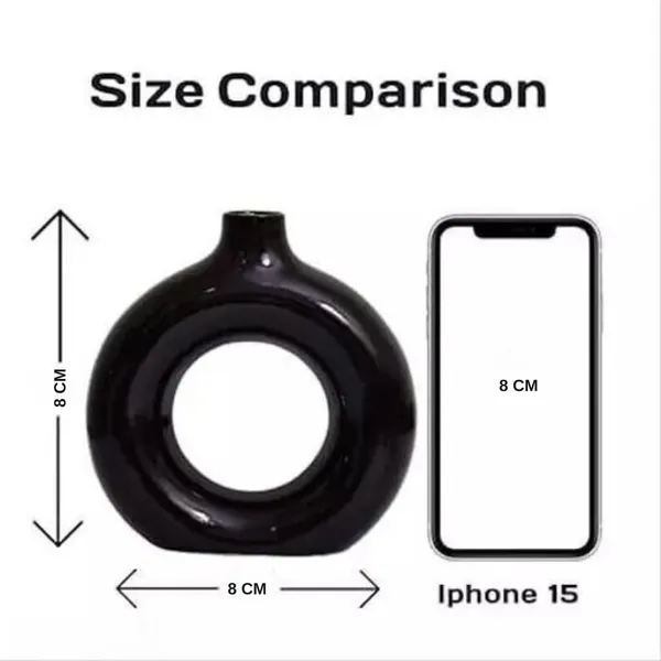 Black_Donut_Shaped_Ceramic_Flower_Vase_Glossy_Finish_Vase,_Pack_Of_2_8inch_6_inch