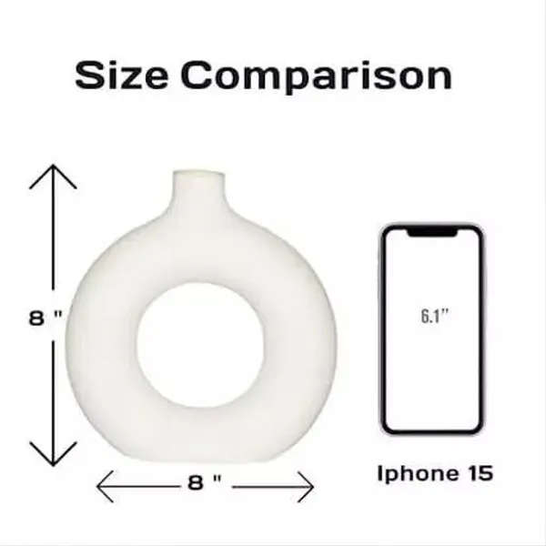 White_Donut_Shaped_Ceramic_Flower_Vase