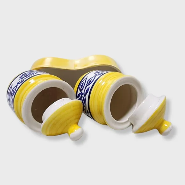 Yellow_And_Blue_Handcrafted_Ceramic_Pickle_Jar_Pack_Of_2