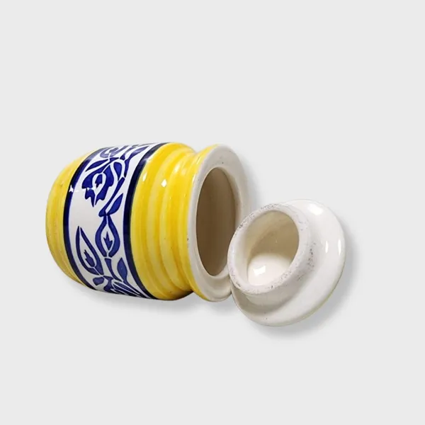 Yellow_And_Blue_Handcrafted_Ceramic_Pickle_Jar_Pack_Of_2