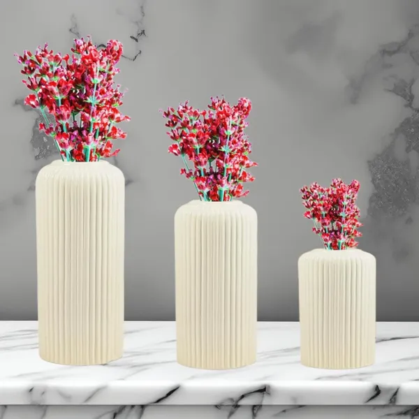 White_And_Pink_Handcrafted_Ceramic_Garari_Flower_Vase_Set