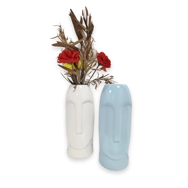 White_And_Sky_Blue_Handcrafted_Smooth_Flower_Vase_For_Home_Decoration