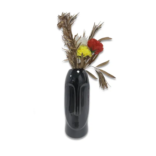 White_And_Black_Handcrafted_Smooth_Flower_Vase_For_Home_Decoration