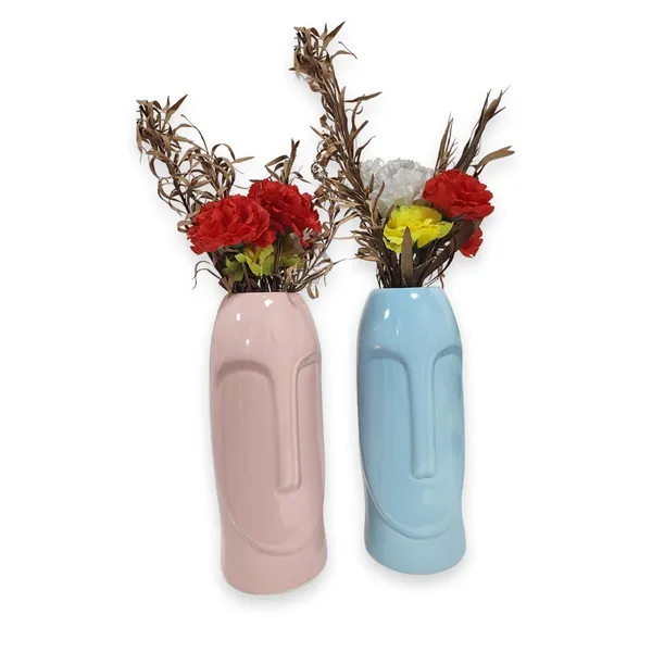 Blue_And_Pink_Handcrafted_Flower_Vase_For_Home_Decoration_Smooth_Design_For_Bedroom,_Living_Room,_Office