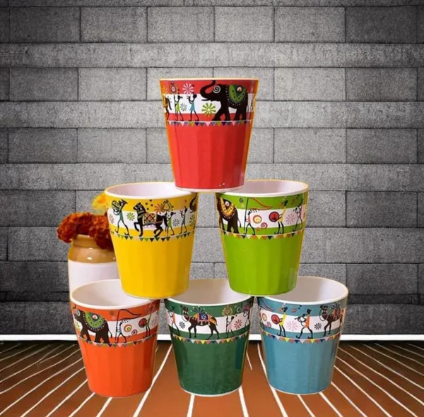 Multi_Color_Hand_Printed_Multicolour_Design_Ceramic_Tea_Glasses_Set_Of_6_Cups