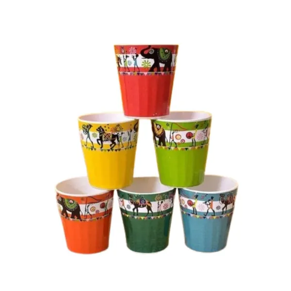 Multi_Color_Hand_Printed_Multicolour_Design_Ceramic_Tea_Glasses_Set_Of_6_Cups