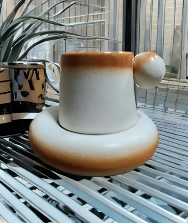 White_And_Brown_Creative_Ceramic_Mug_With_Saucer_Set_Milk_Coffee_Cup_Plate