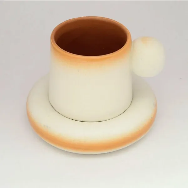 White_And_Brown_Creative_Ceramic_Mug_With_Saucer_Set_Milk_Coffee_Cup_Plate