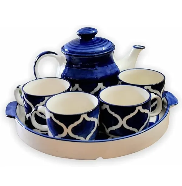 Blue_Hand_Painted_Ceramic_Tea_Kettle_Set_6_Pcs