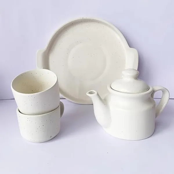 White_Hand_Painted_Ceramic_Tea_Kettle_Set_4_Piece