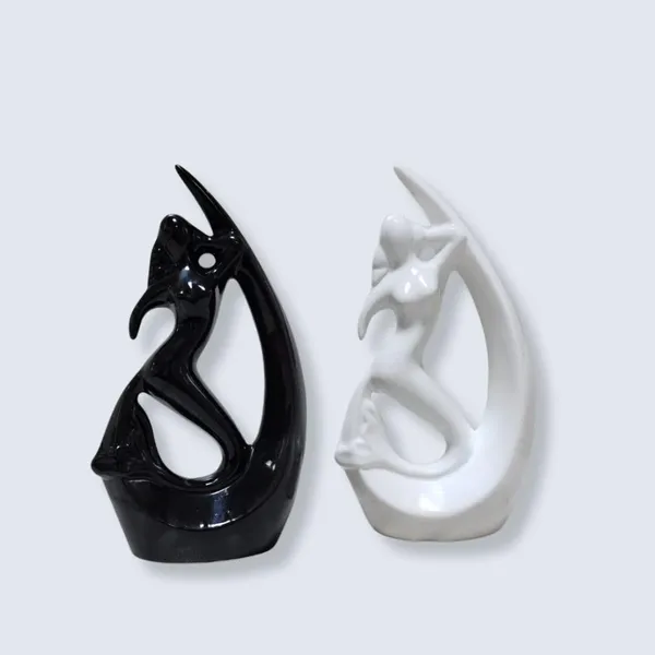 White_And_Black_Ceramic_Angel_Decorative_Showpiece