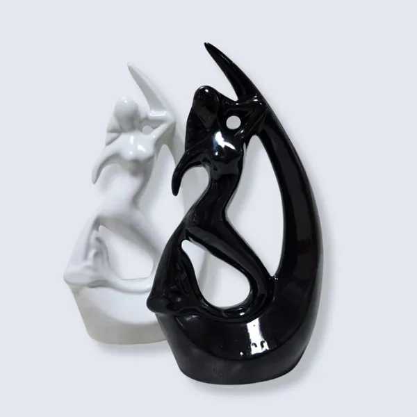 White_And_Black_Ceramic_Angel_Decorative_Showpiece