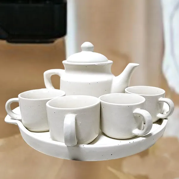 White_Hand_Painted_Ceramic_Tea_Kettle_Set_6_Pcs