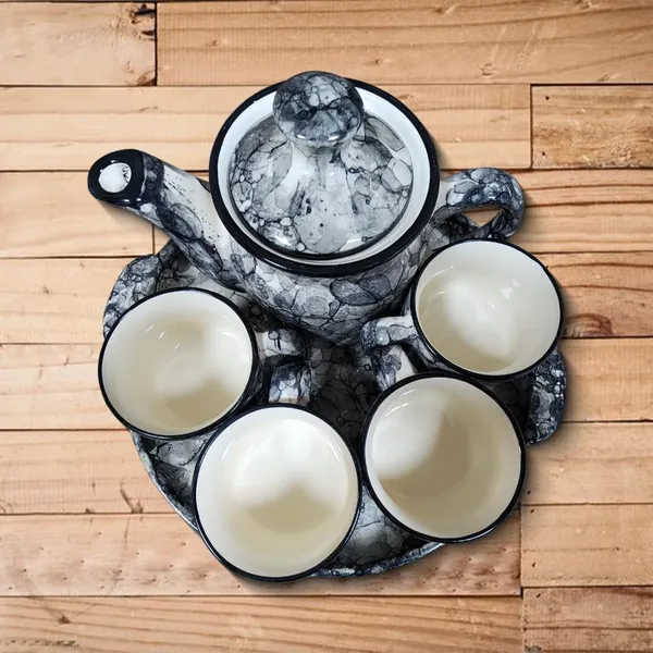 Black_Bubble_Hand_Painted_Ceramic_Tea_Kettle_Set_Morning_Tea_Set_With_Tea_Cups_6_Piece