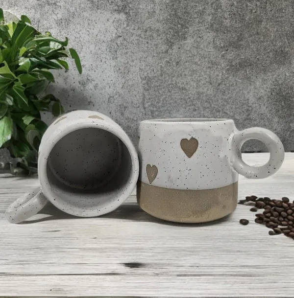 White_All_New_Premium_Heart_Print_Cup_Set_With_Color_Base_Pack_Of_2
