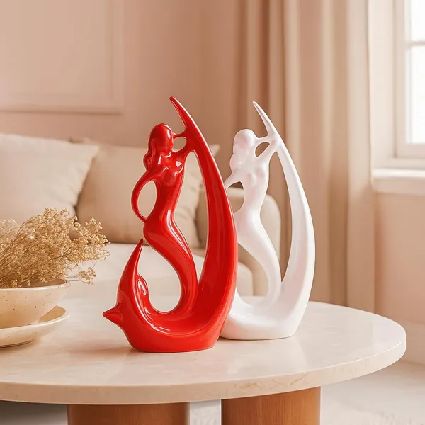 White_And_Red_Home_Decor_Ceramic_Angel_Figurines_Decorative_Showpiece