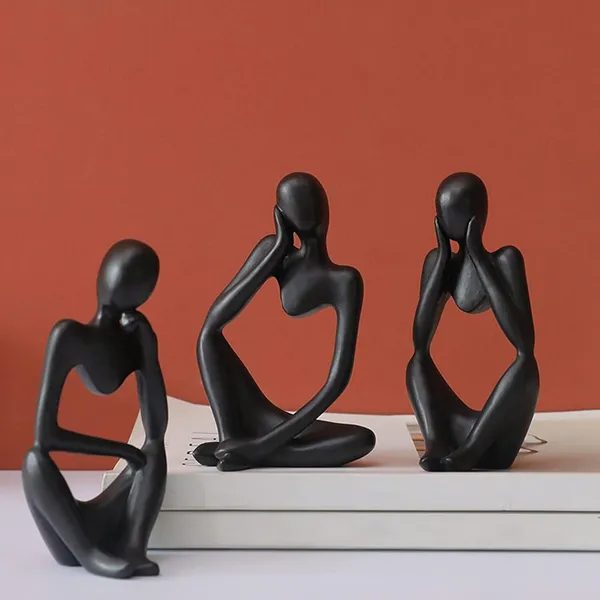Black_Home_Decor_Ceramic_Thinker_Showpiece_Set_Of_3_Modern_Art_Man_Figurines