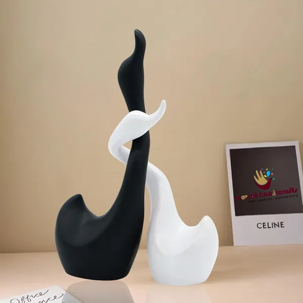 Black_And_White_Loving_Swans_Decorative_Figure_For_Home_Decor_Decorative_Item_Premium_Showpiece_For_Living_Room_Handmade_Ceramic_Sculpture_Set