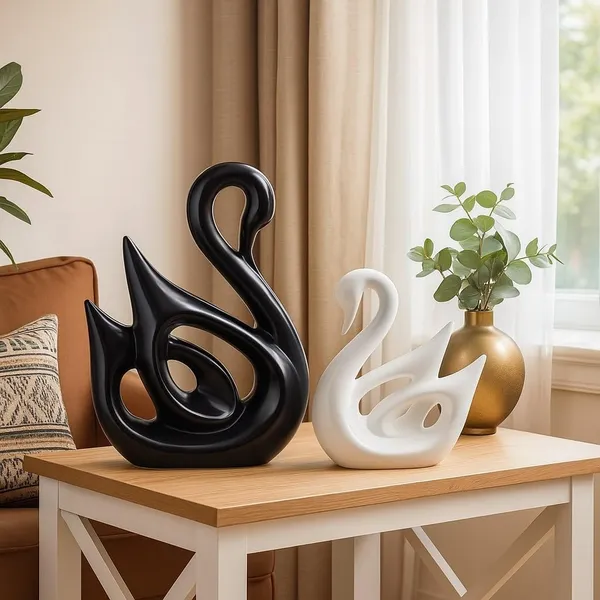 Black_And_White_Home_Decor_Ceramic_Duck_Figurines_Decorative_Showpiece