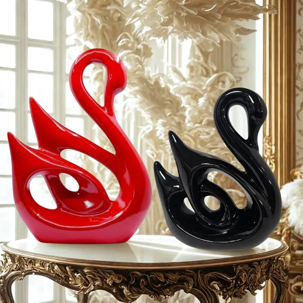 Red_And_Black_Ceramic_Duck_Decorative_Showpiece