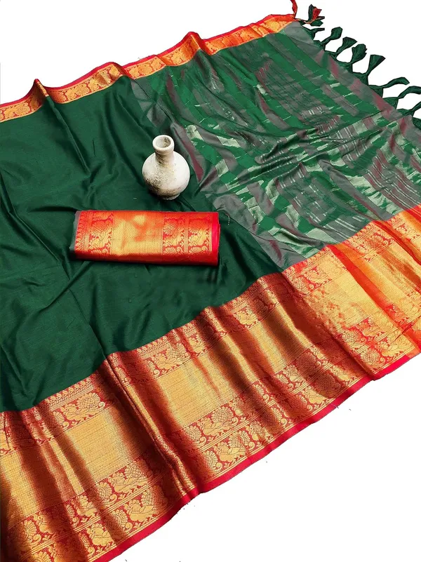 Bgreen_Cotton_Cotton_Silk_Saree_For_Women
