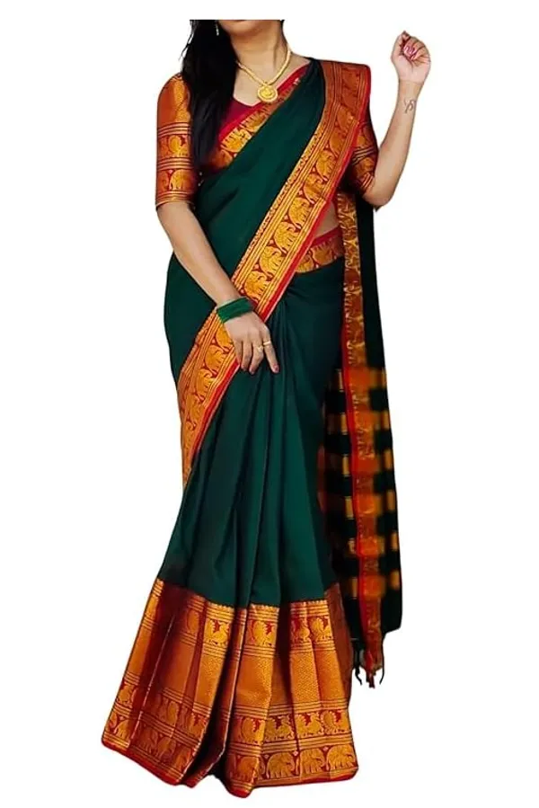 Bgreen_Cotton_Cotton_Silk_Saree_For_Women
