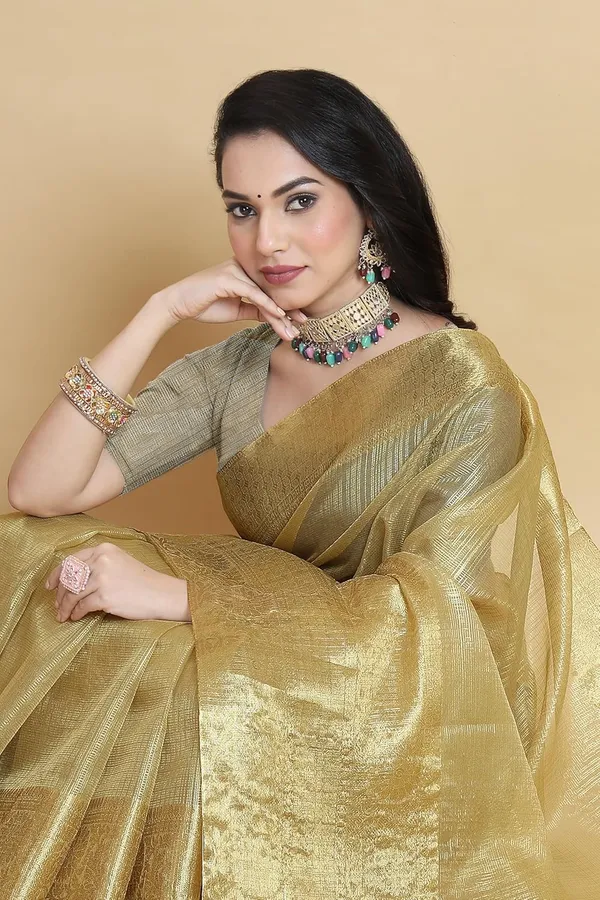 Gold_Banarasi_Silk_Organza_Silk_Saree_For_Women