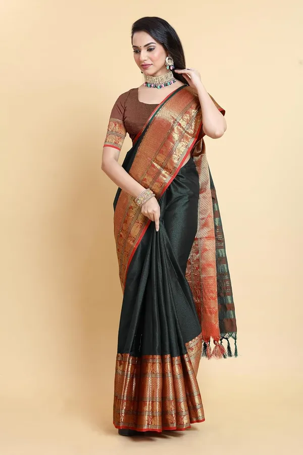 Black_Cotton_Silk_Kanjivaram_Cotton_Silk_Saree_For_Women