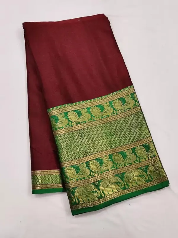 Brown_Cotton_Pochampally_Cotton_Saree_For_Women