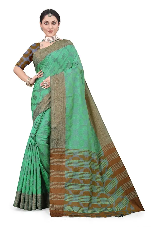 Dark_Green_Cotton_Silk_Kanjivaram_Cotton_Silk_Saree_For_Women