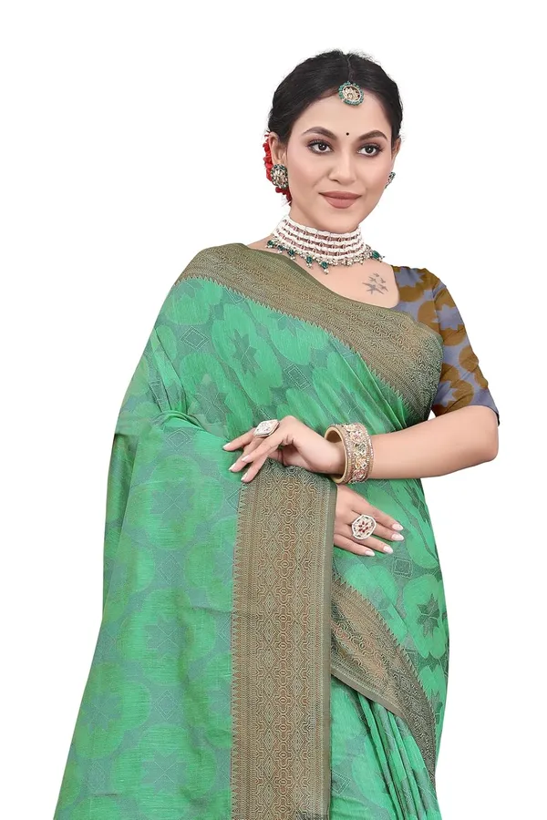 Dark_Green_Cotton_Silk_Kanjivaram_Cotton_Silk_Saree_For_Women