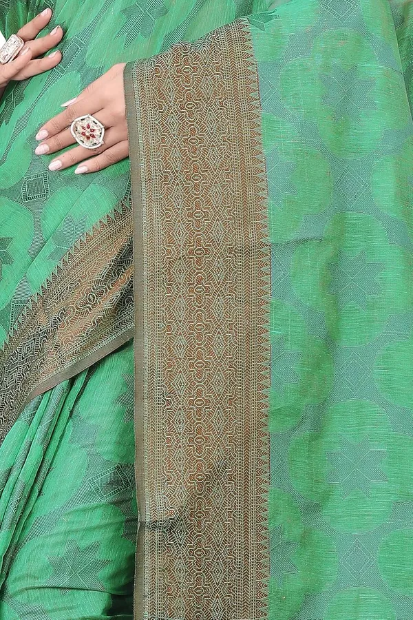 Dark_Green_Cotton_Silk_Kanjivaram_Cotton_Silk_Saree_For_Women
