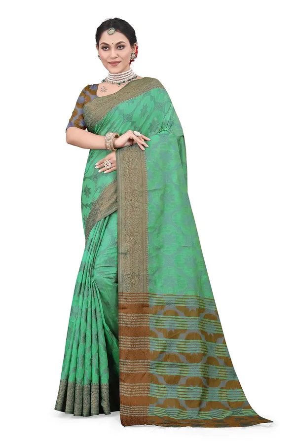 Dark_Green_Cotton_Silk_Kanjivaram_Cotton_Silk_Saree_For_Women