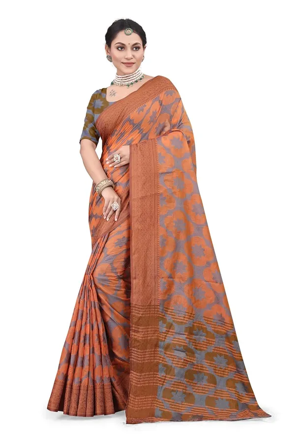 Brown_Cotton_Silk_Kanjivaram_Cotton_Silk_Saree_For_Women