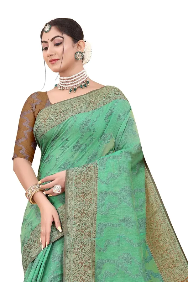 Green_Cotton_Kanjivaram_Cotton_Saree_For_Women