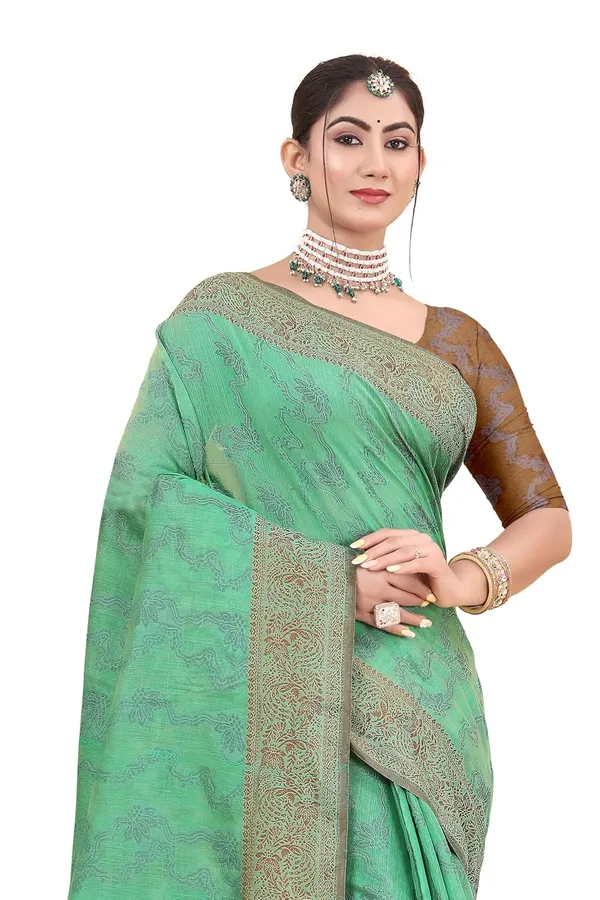 Green_Cotton_Kanjivaram_Cotton_Saree_For_Women