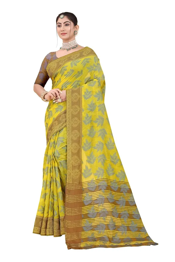 Yellow_Cotton_Kanjivaram_Cotton_Silk_Saree_For_Women