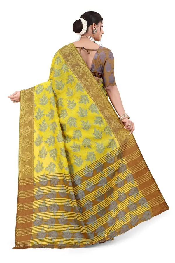 Yellow_Cotton_Kanjivaram_Cotton_Silk_Saree_For_Women