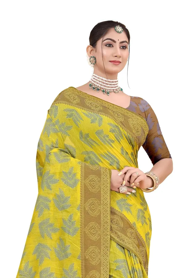 Yellow_Cotton_Kanjivaram_Cotton_Silk_Saree_For_Women