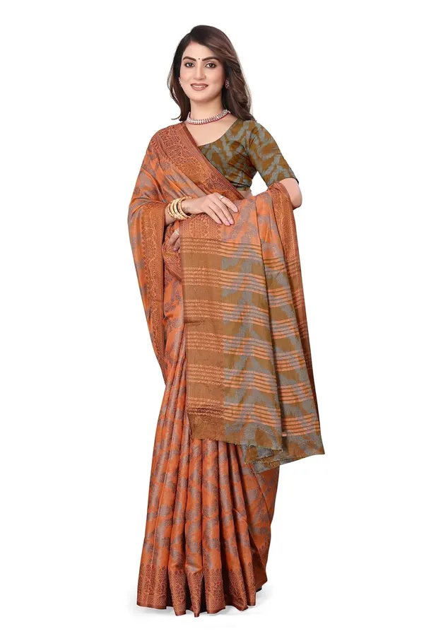 Brown_Cotton_Kanjivaram_Cotton_Saree_For_Women