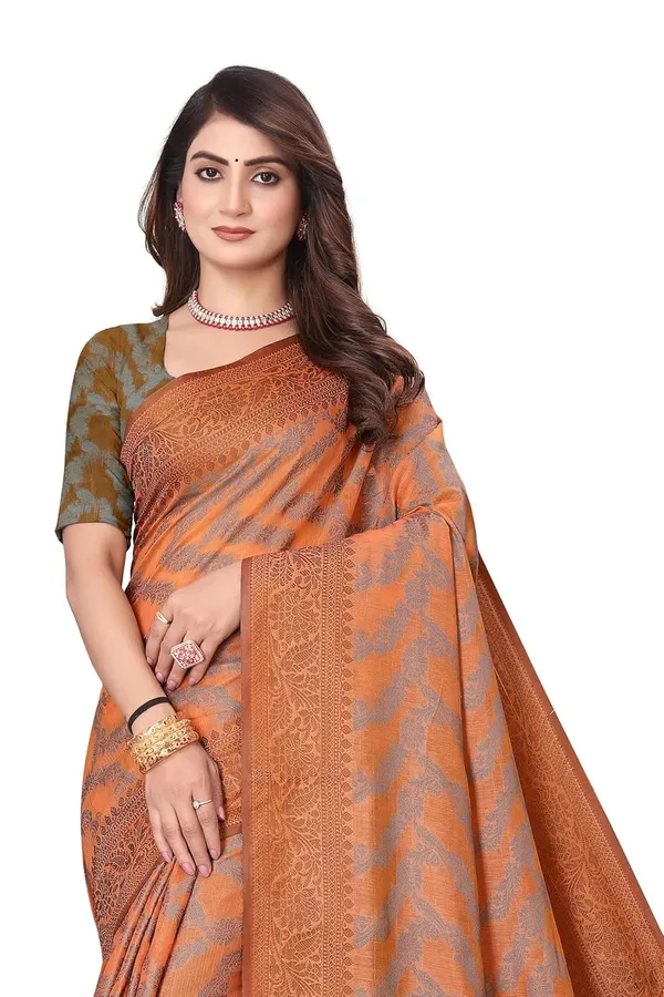 Brown_Cotton_Kanjivaram_Cotton_Saree_For_Women