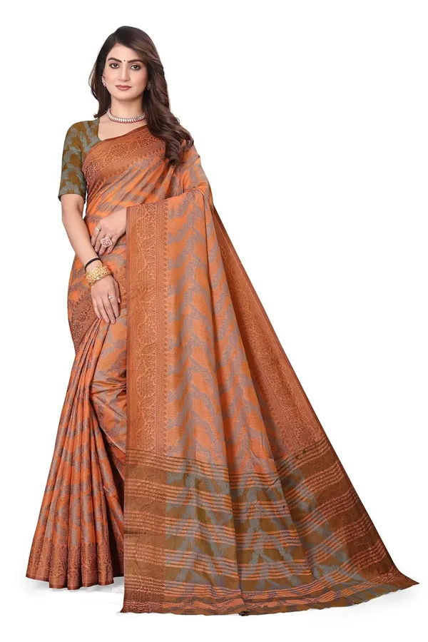 Brown_Cotton_Kanjivaram_Cotton_Saree_For_Women
