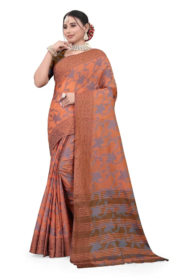 Brown_Cotton_Kanjivaram_Cotton_Saree_For_Women